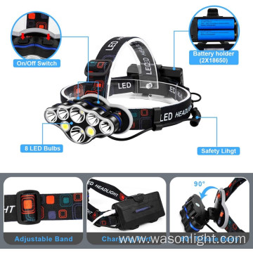 High Lumen Waterproof Head Lamp with Red Light